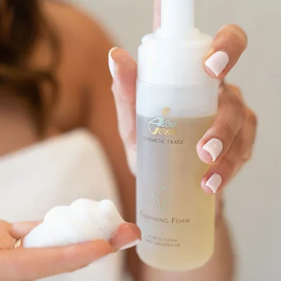 Cleansing foam in hand