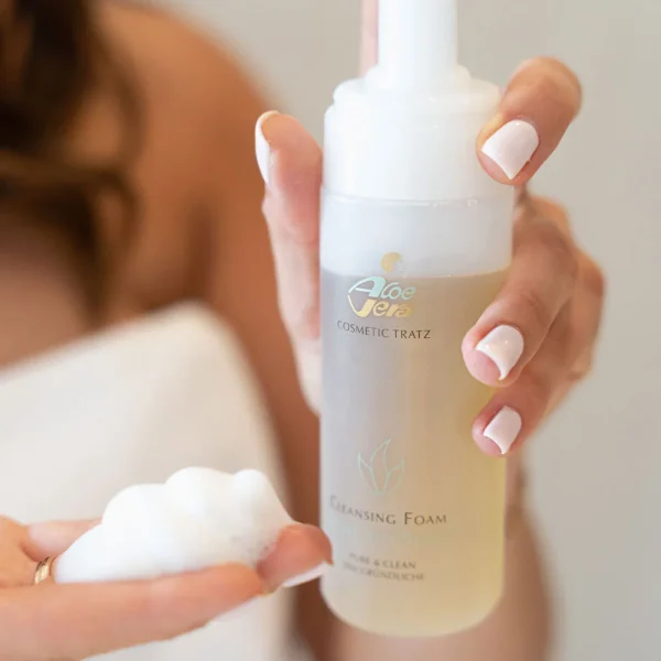 Cleansing foam in hand